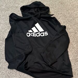 Adidas Black and White Logo Hoodie